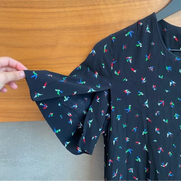 AND OTHER STORIES & Stockholm Atelier Bird Short Sleeve Black Dress, Size 6 - Picture 4 of 7